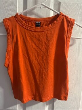 SHEIN Bright Orange Crewneck Cropped Tank